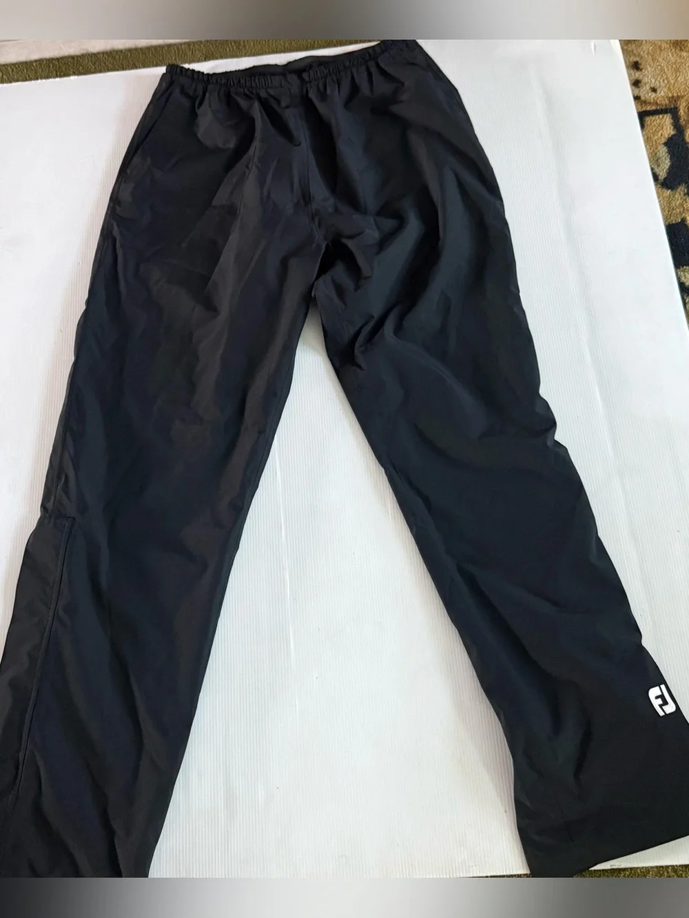 DryJoys by FootJoy Rain Golf Pants Mens L Waterproof Hydrolite Outerwear Black - Picture 1 of 11